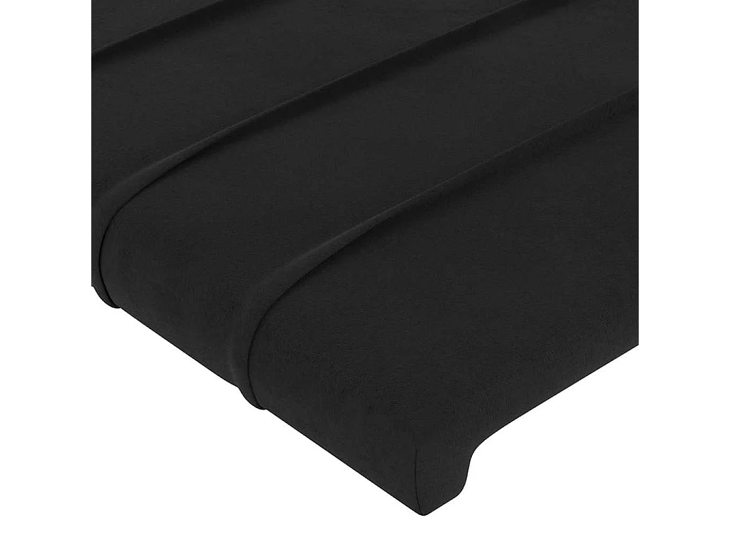 Kopfteil Schwarz 180x5x118/128 cm Samt