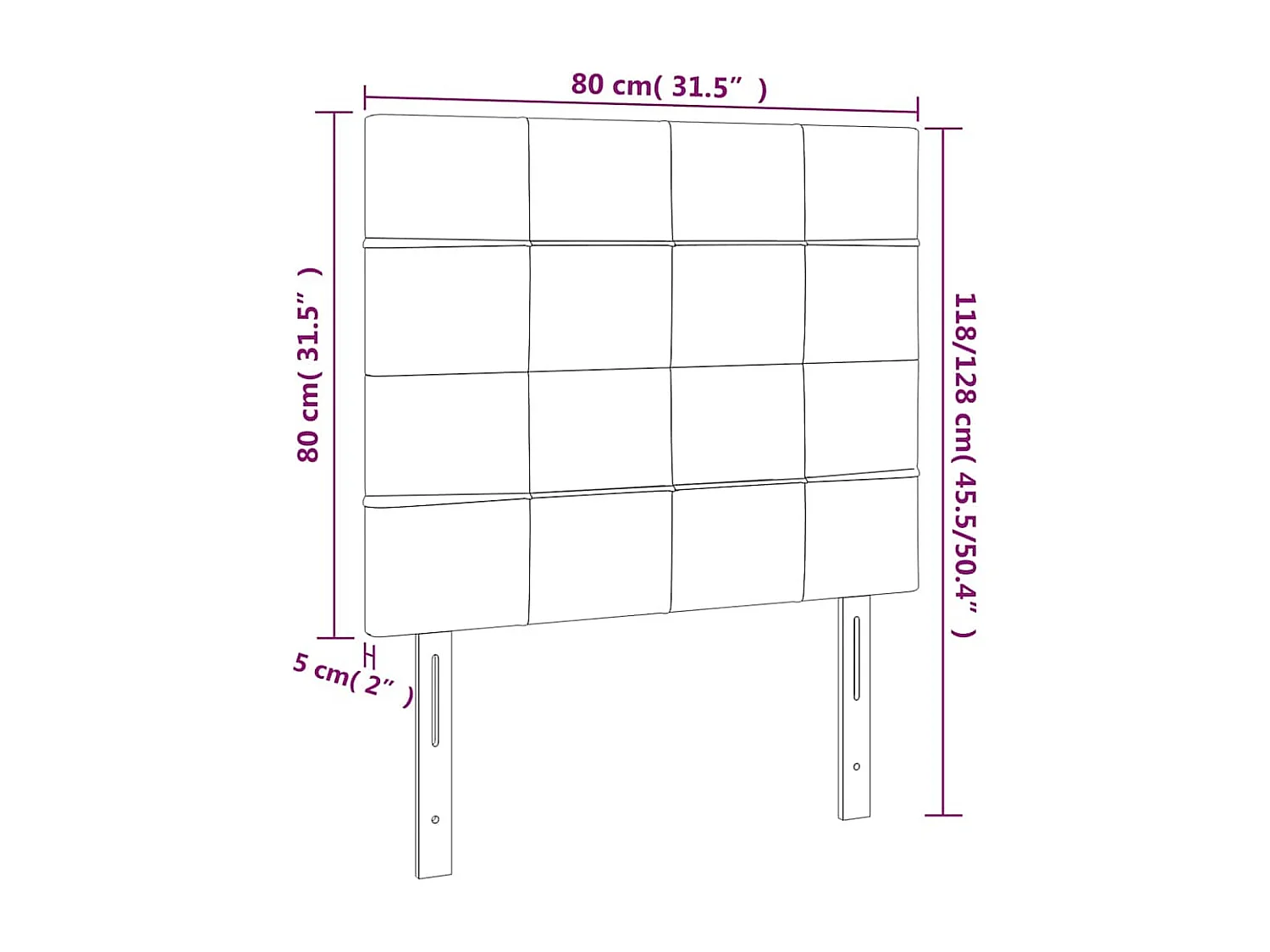 Tête de lit à LED Vert foncé 80x5x118/128 cm Velours