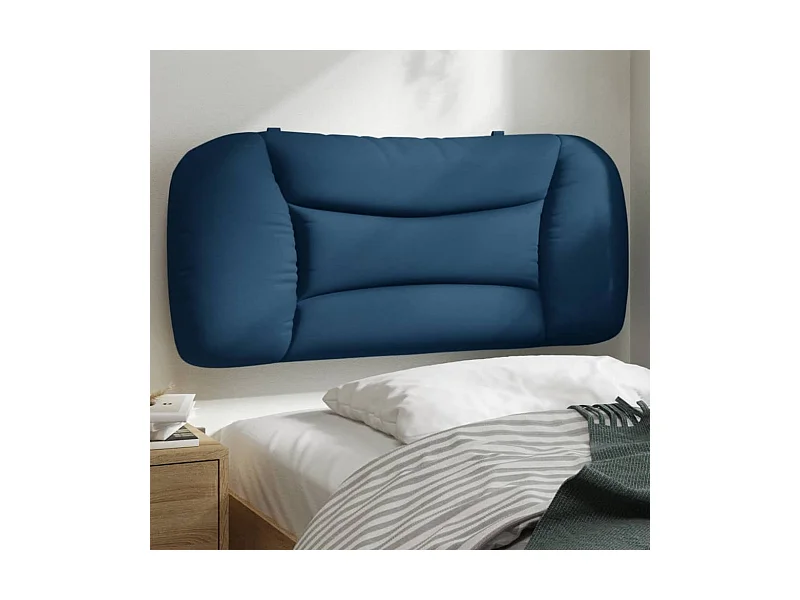 Coussin de tête de lit Hvar bleu 90 cm tissu