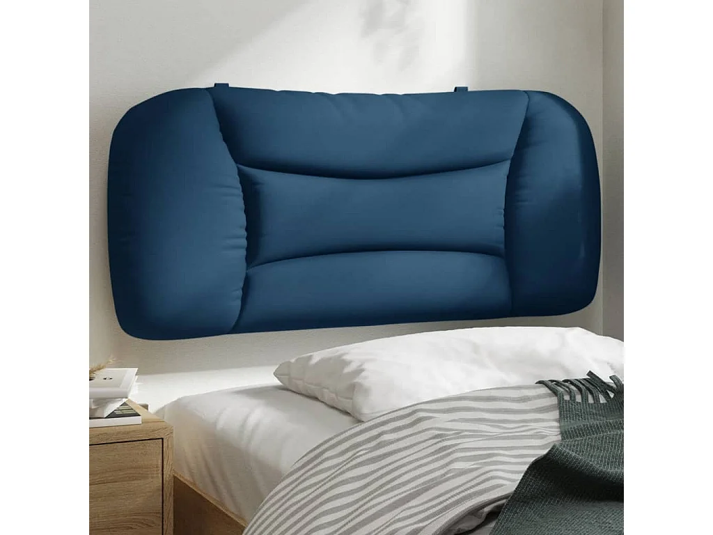 Kopfteil-Kissen "Hvar" Blau 90 cm Stoff