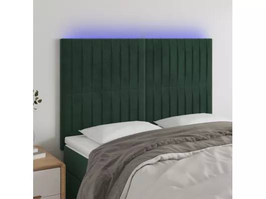 Kauf Unique LED Kopfteil Dunkelgrün 144x5x118/128 cm Samt