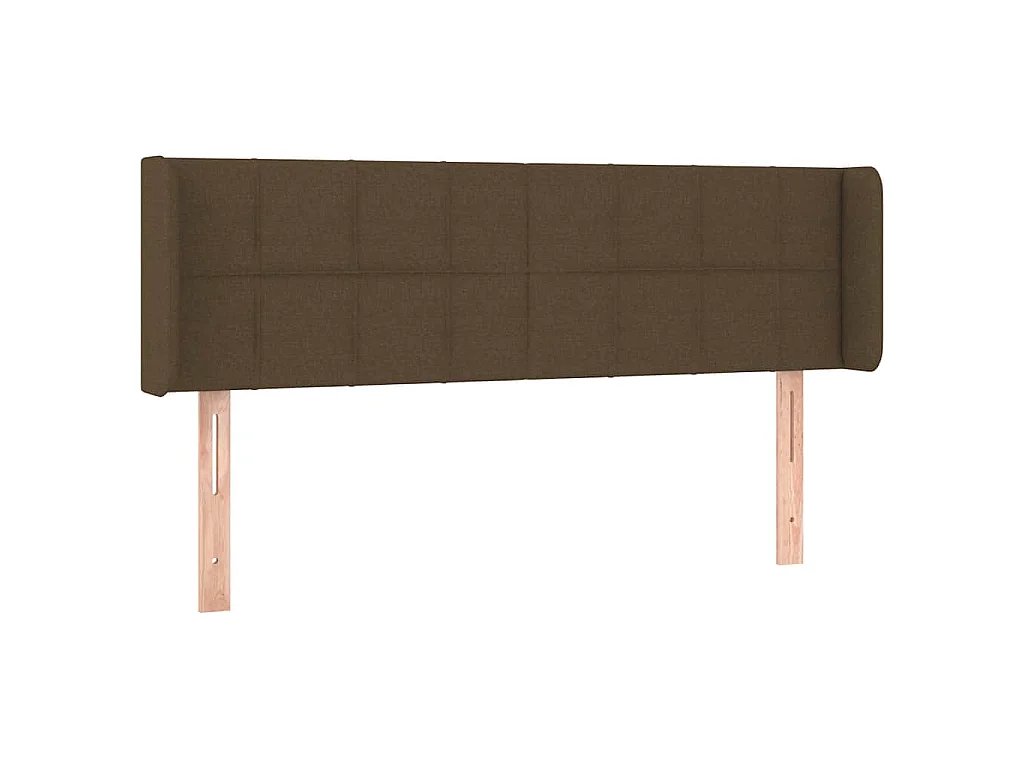 Tête de lit à LED Marron foncé 147x16x78/88 cm Tissu