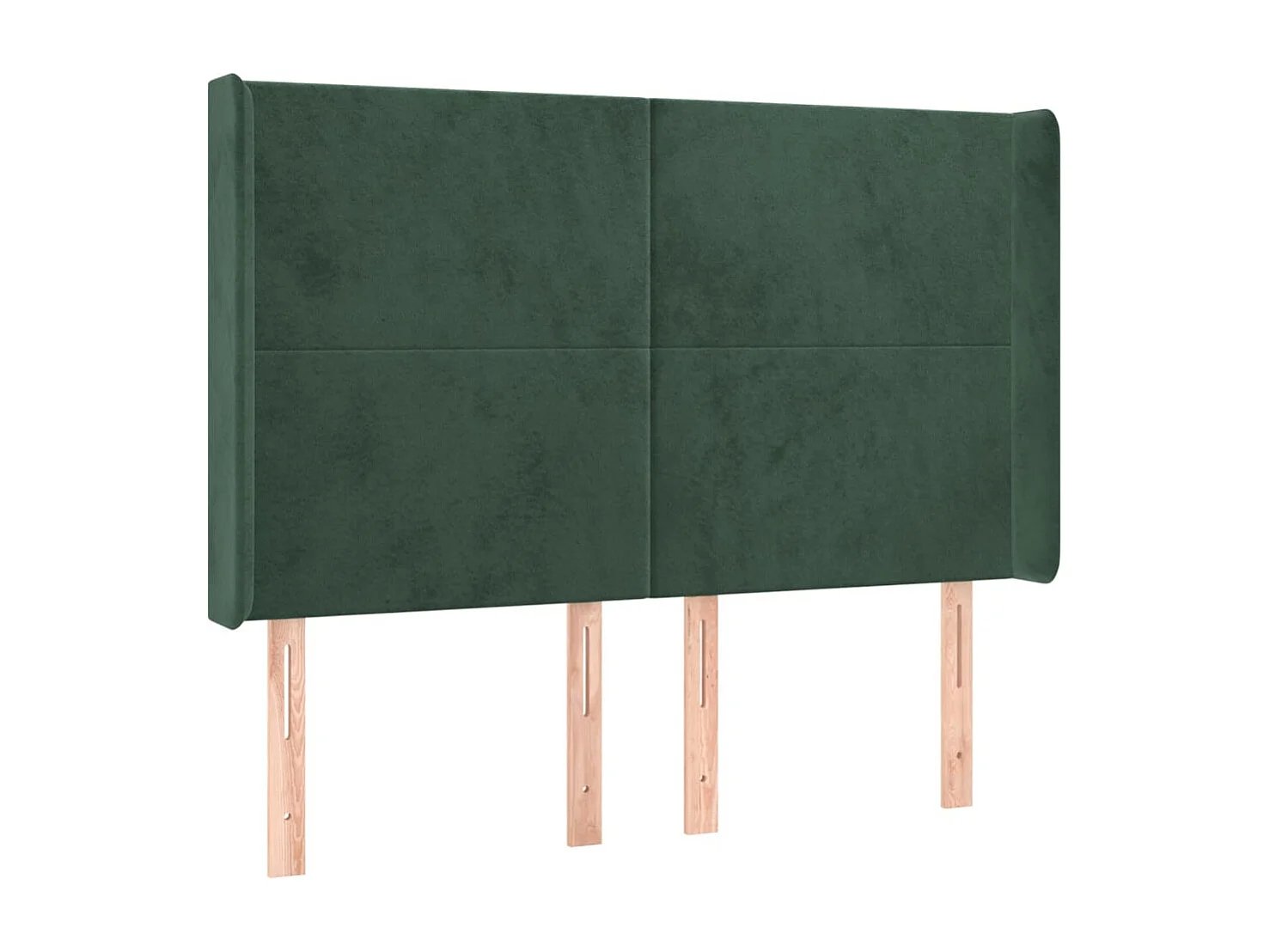 Cabeceira cama c/ abas veludo 147x16x118/128 cm verde-escuro