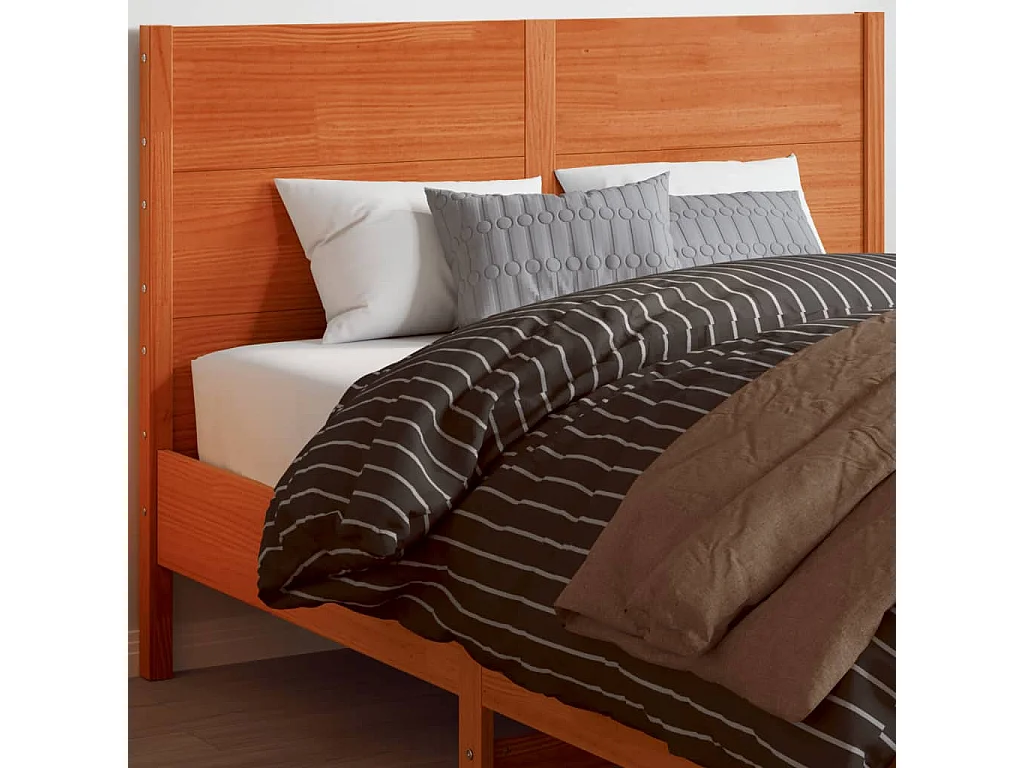 Tête de lit cire marron 160 cm bois massif de pin