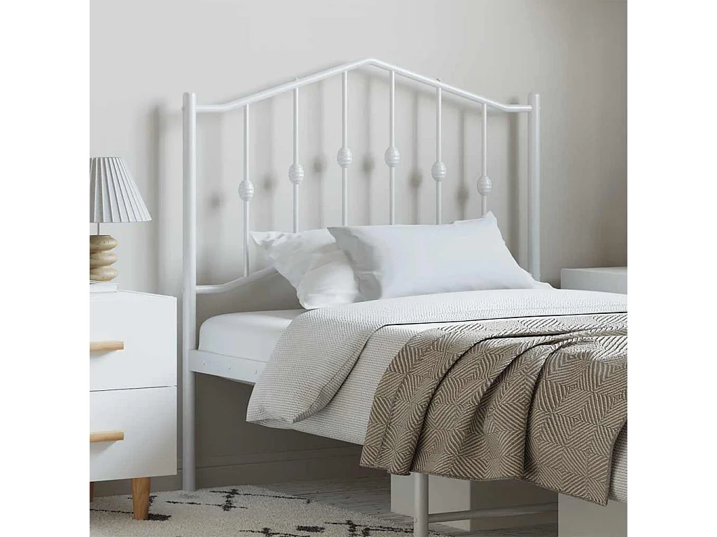 Tête de lit métal blanc 100 cm