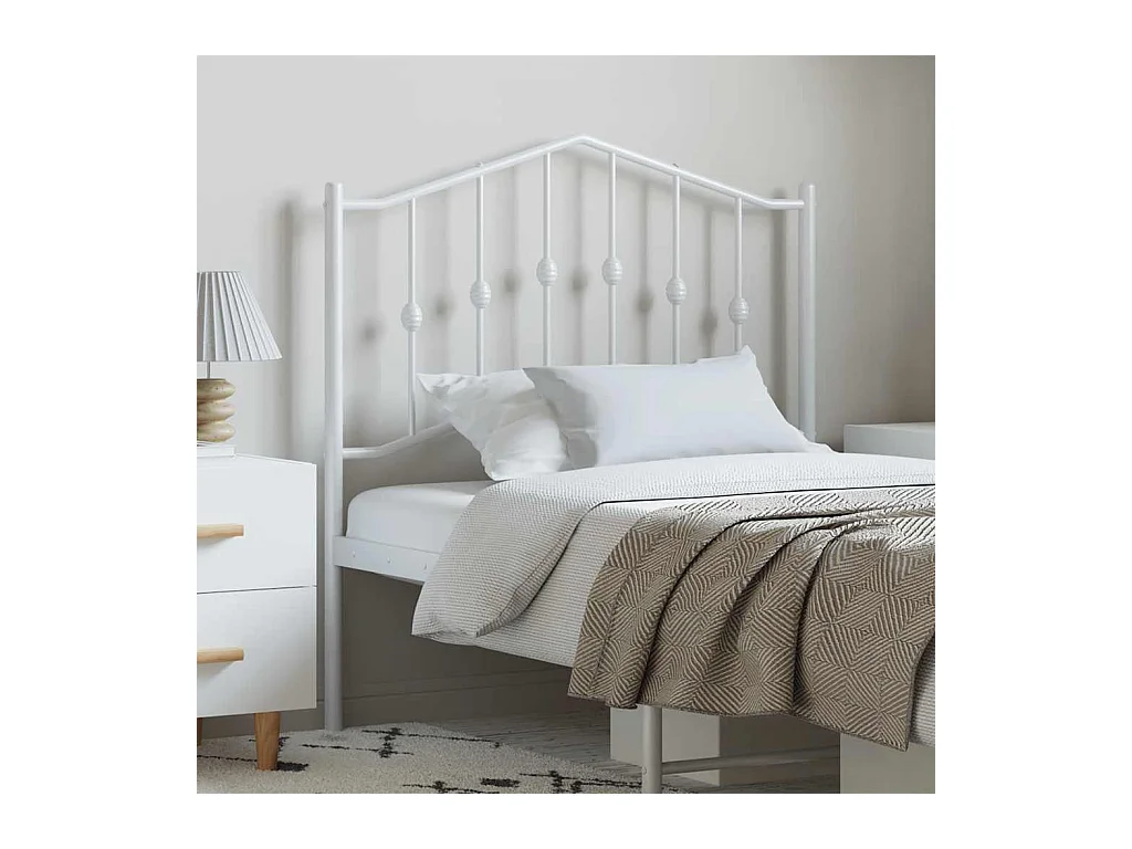 Tête de lit métal blanc 100 cm