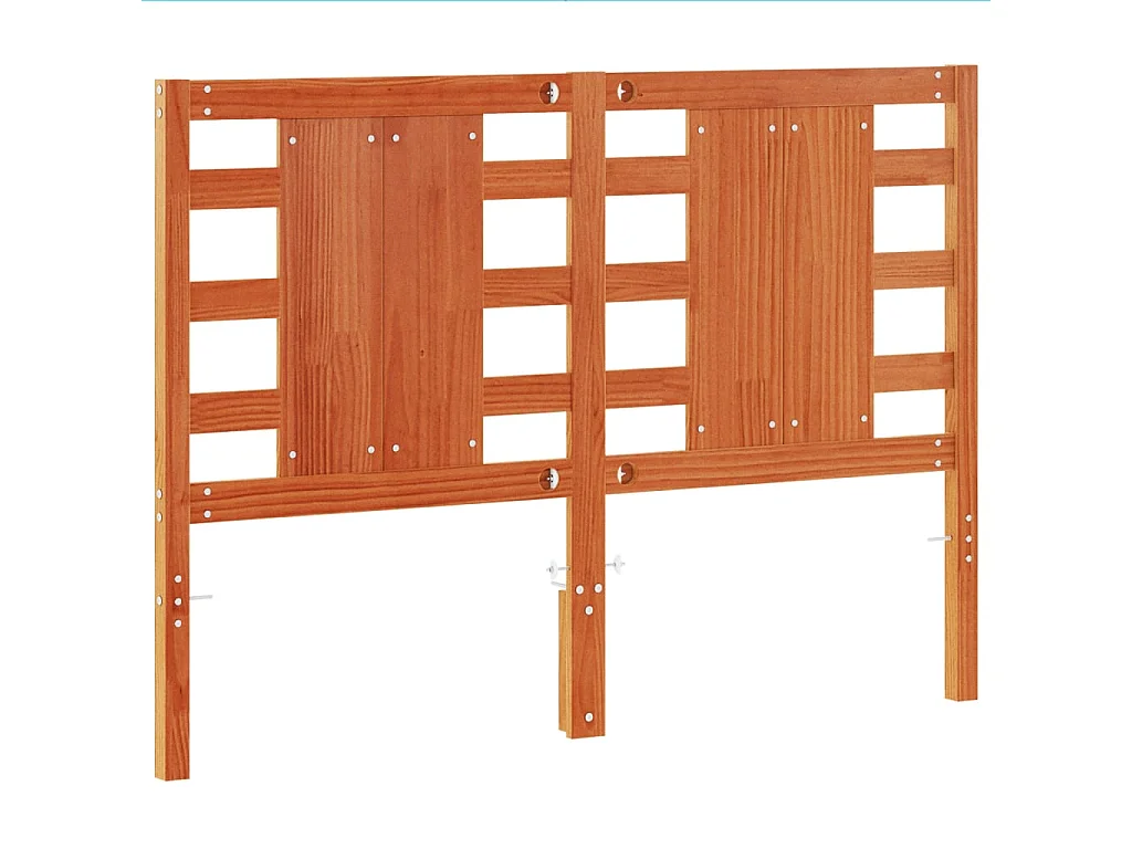Cabecero de cama madera maciza de pino marrón cera 135 cm