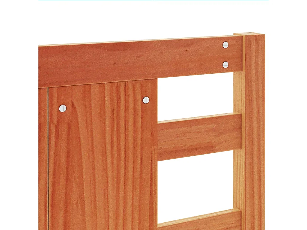 Cabecero de cama madera maciza de pino marrón cera 135 cm