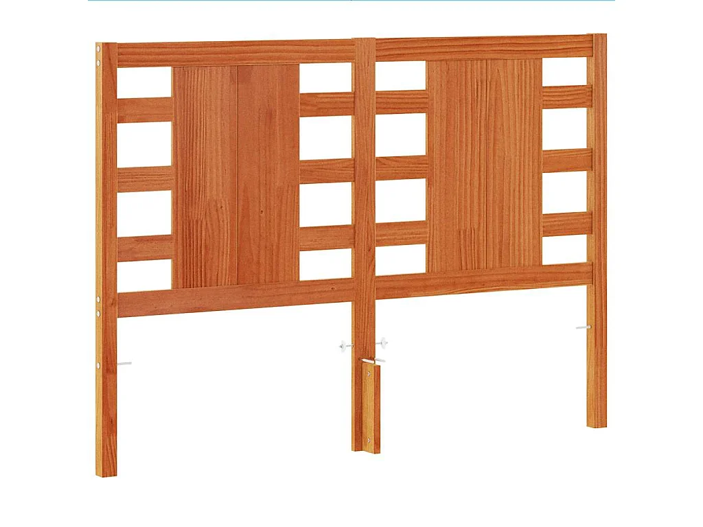 Cabecero de cama madera maciza de pino marrón cera 135 cm