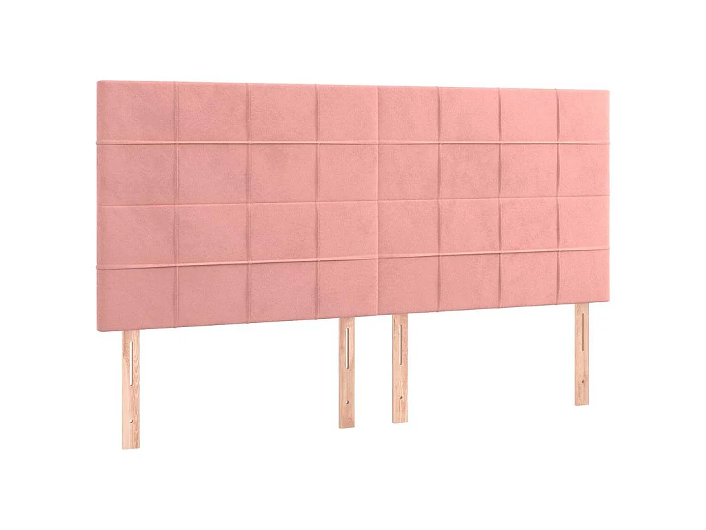Testiera a LED Rosa 160x5x118/128 cm in Velluto