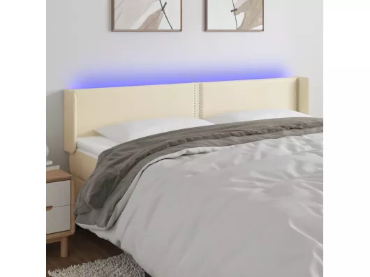 Kauf Unique LED Kopfteil Creme 183x16x78/88 cm Kunstleder