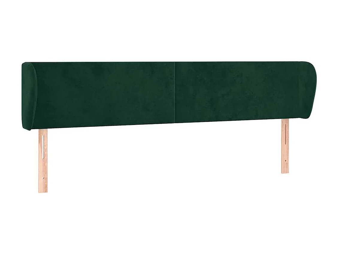 Tête de lit avec oreilles Vert foncé 163x23x78/88 cm Velours