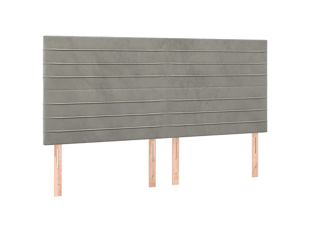 Tête de lit Gris clair 180x5x118/128 cm Velours