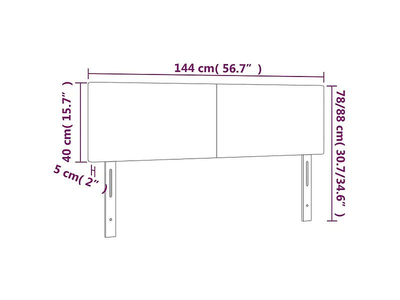 Tête de lit à LED Vert foncé 144x5x78/88 cm Velours