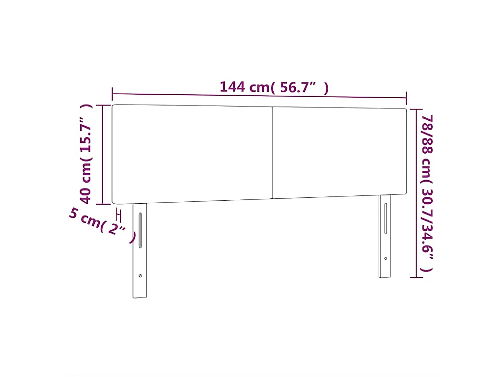 Hoofdbord LED 144x5x78/88 cm fluweel donkergroen