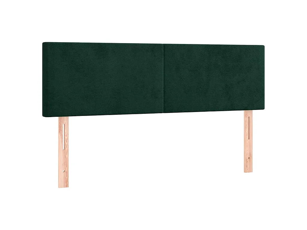 LED Kopfteil Dunkelgrün 144x5x78/88 cm Samt