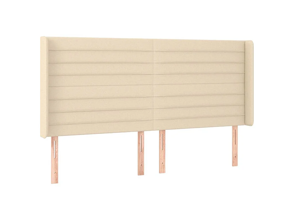 Tête de lit avec oreilles Crème 163x16x118/128 cm Tissu
