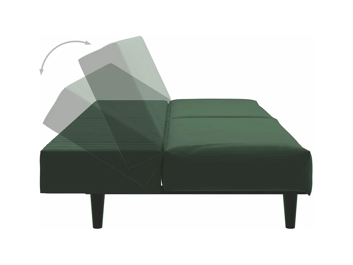 Schlafsofa 2-Sitzer Dunkelgrün Samt