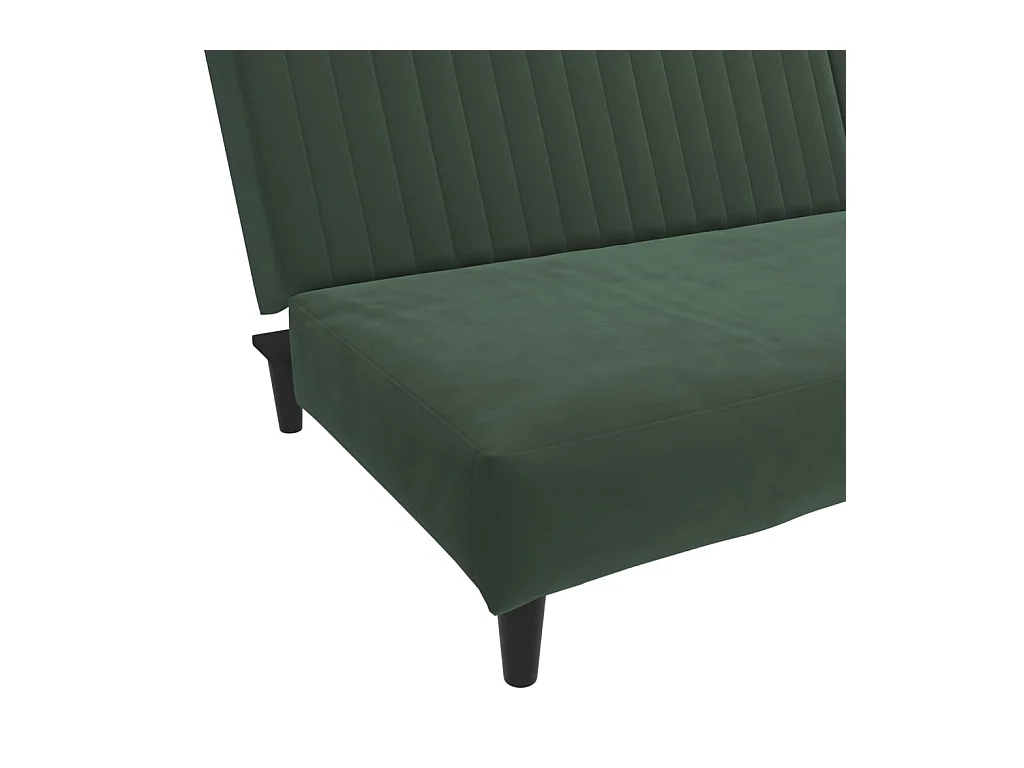 Schlafsofa 2-Sitzer Dunkelgrün Samt