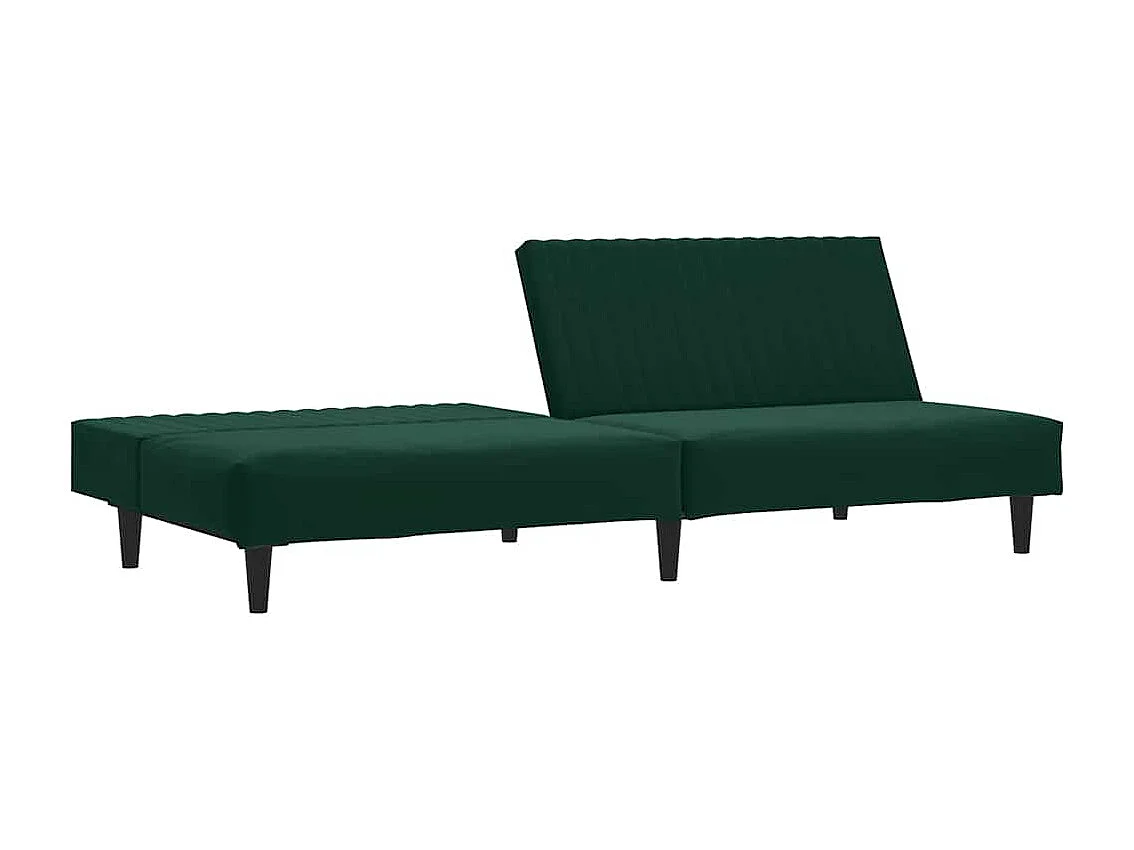 Canapé-lit à 2 places vert foncé velours