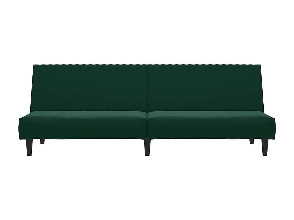 Schlafsofa 2-Sitzer Dunkelgrün Samt