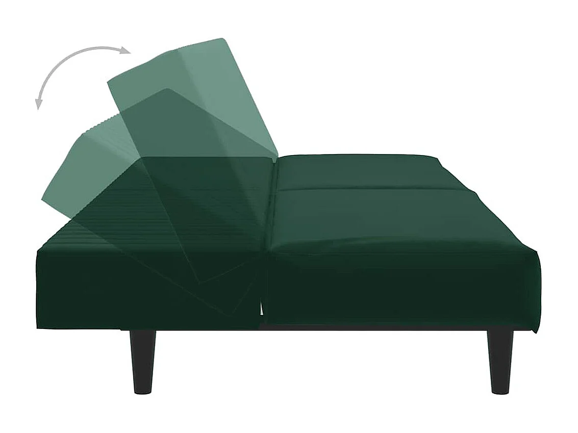 Schlafsofa 2-Sitzer Dunkelgrün Samt