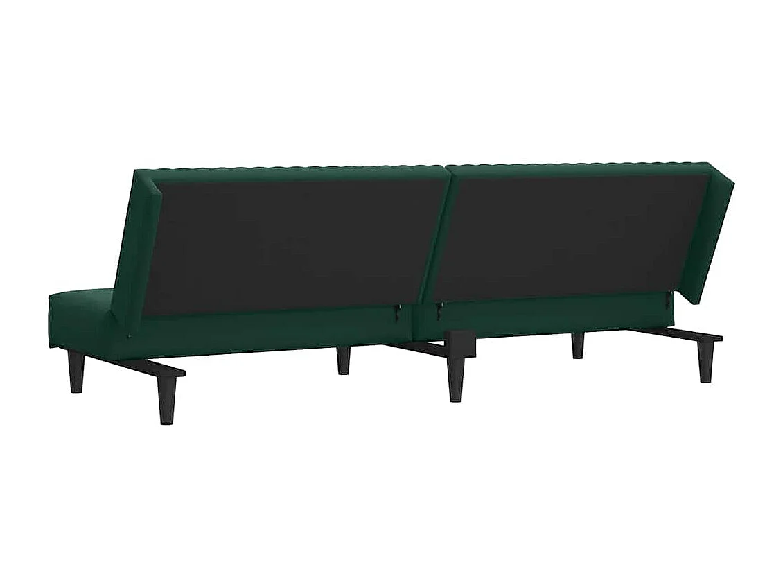 Schlafsofa 2-Sitzer Dunkelgrün Samt