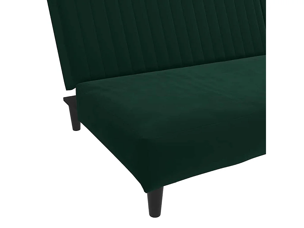 Schlafsofa 2-Sitzer Dunkelgrün Samt