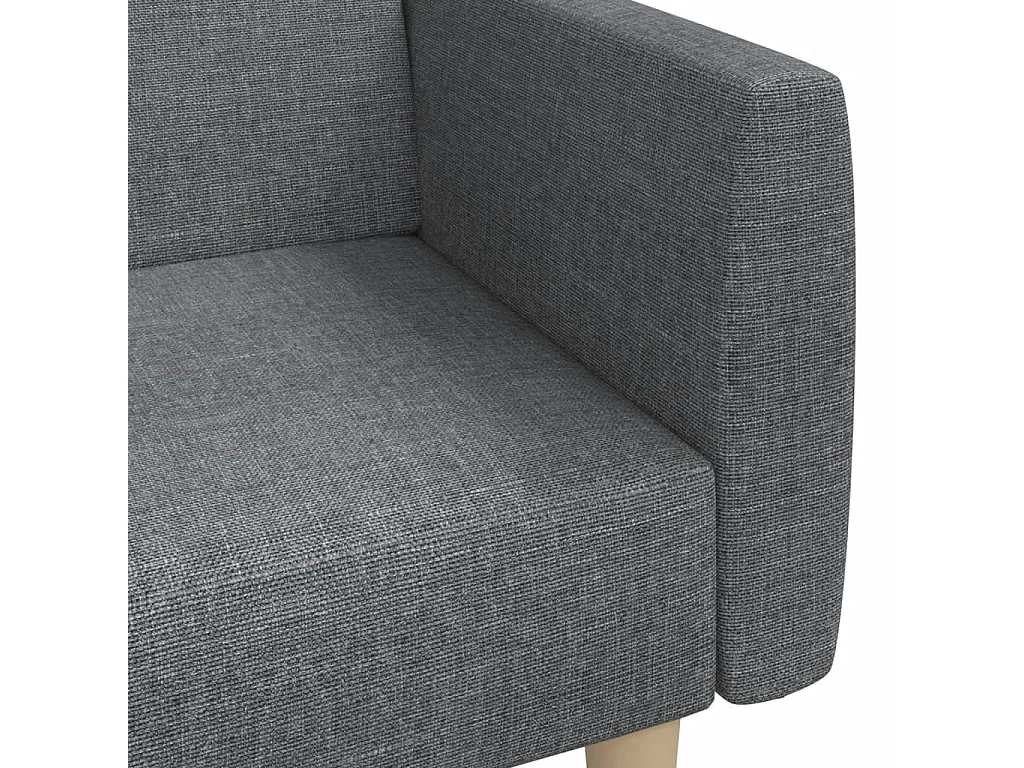 Sofá-cama de 2 lugares tecido cinzento-claro