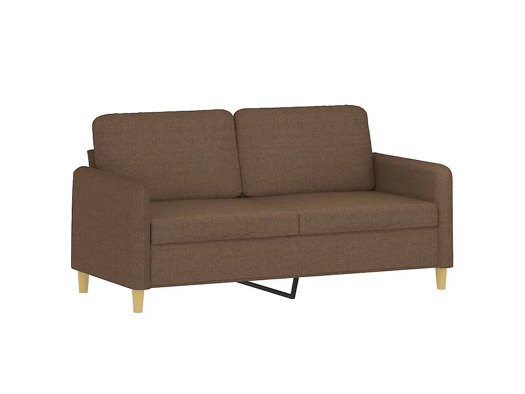 Ensemble de canapés 3 pcs avec coussins marron tissu