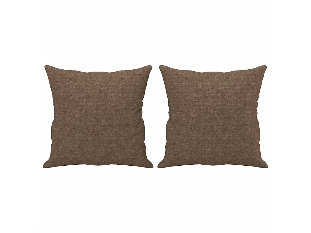 Ensemble de canapés 3 pcs avec coussins marron tissu