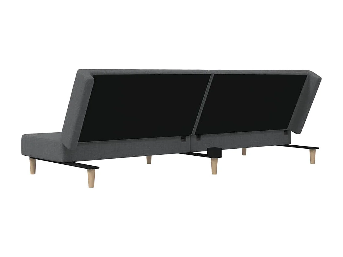 Canapé-lit à 2 places gris clair tissu