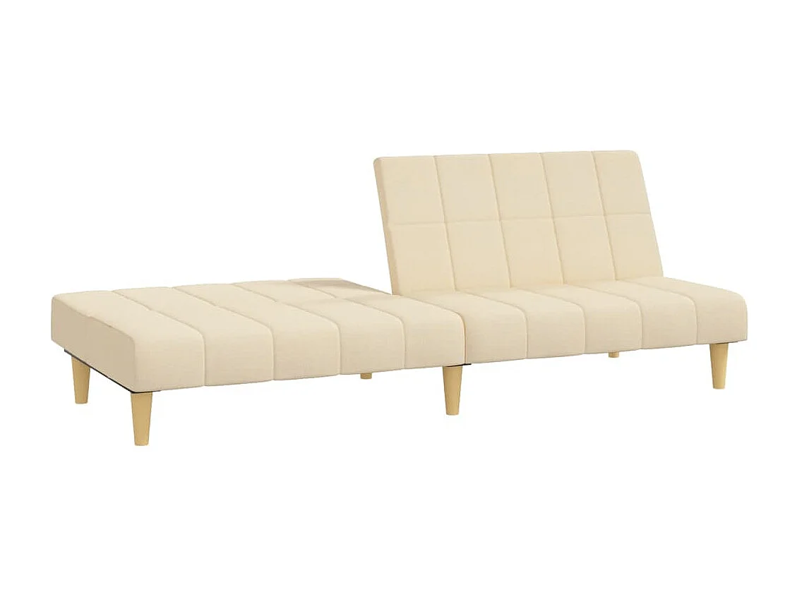 Sofá-cama de 2 lugares tecido cor creme