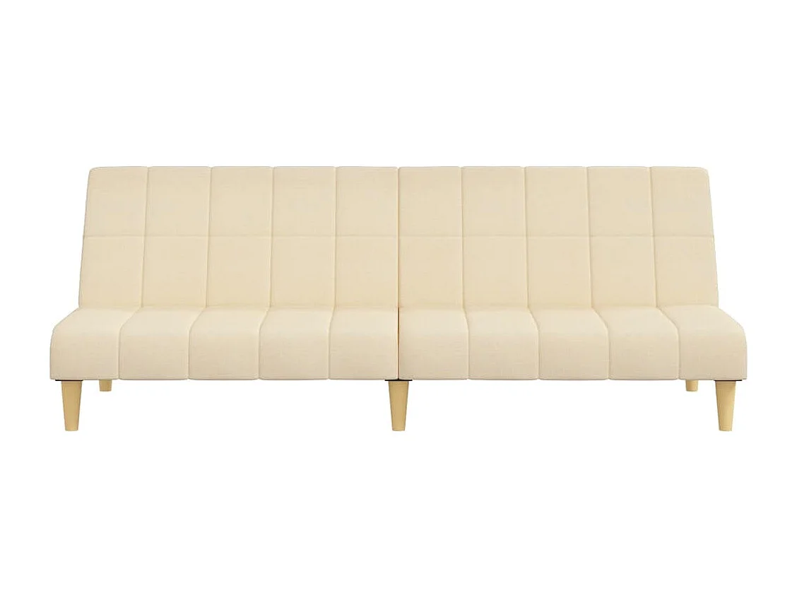 Sofá-cama de 2 lugares tecido cor creme