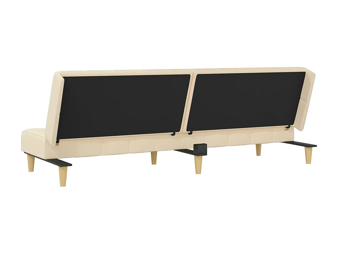 Sofá-cama de 2 lugares tecido cor creme