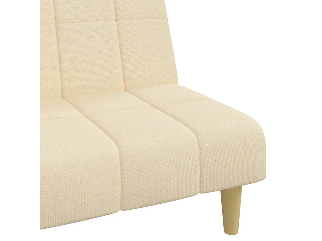 Sofá-cama de 2 lugares tecido cor creme