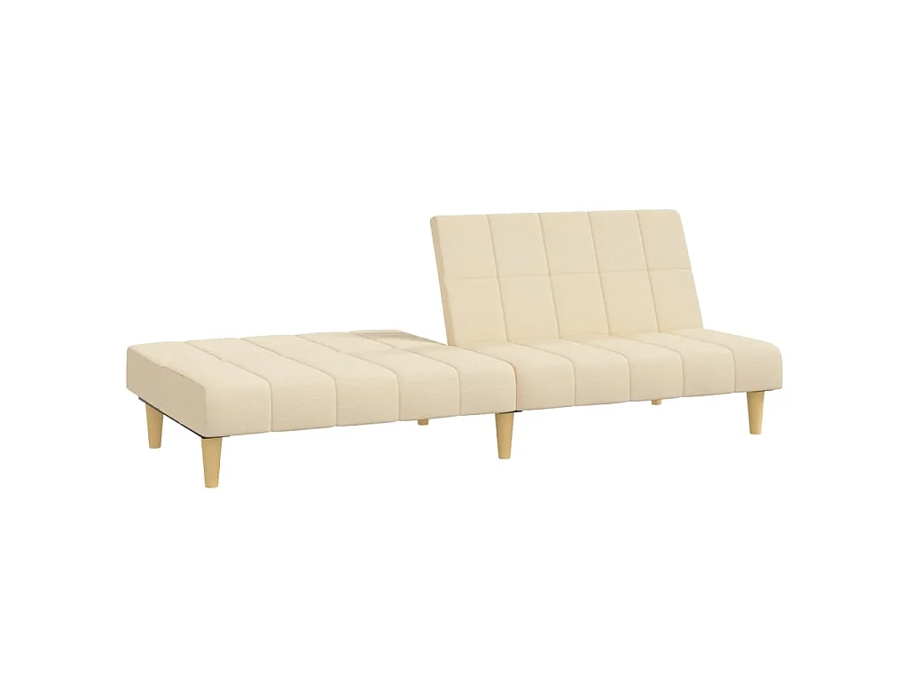 Canapé convertible clic-clac 2 places en tissu crème
