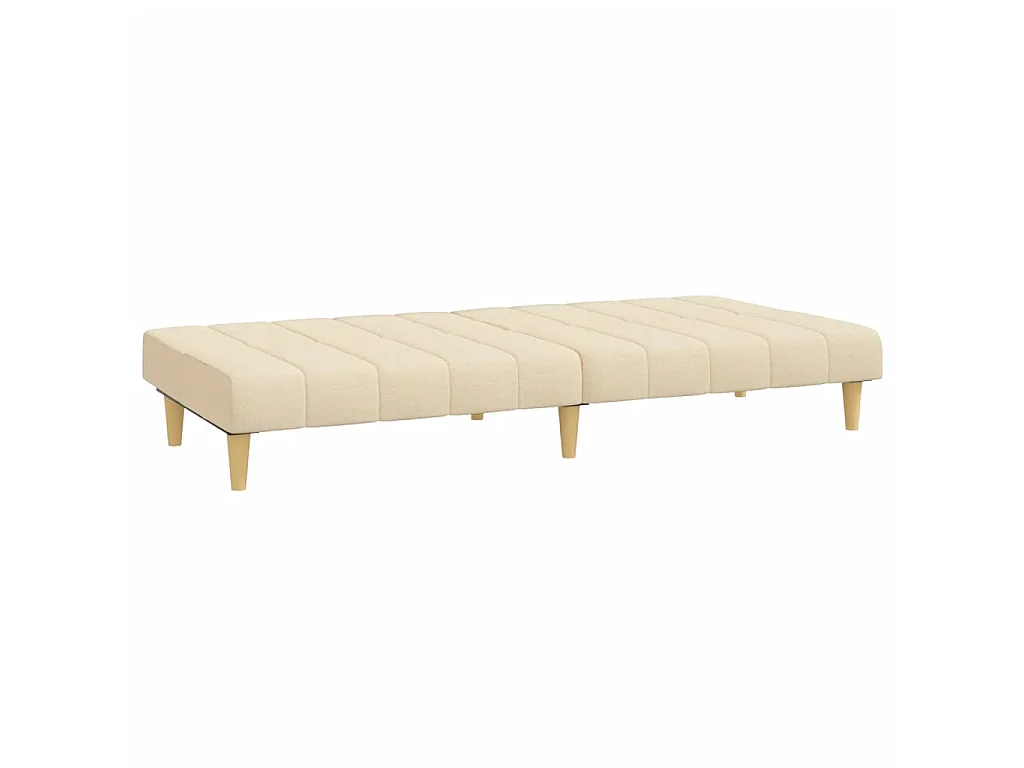Canapé convertible clic-clac 2 places en tissu crème