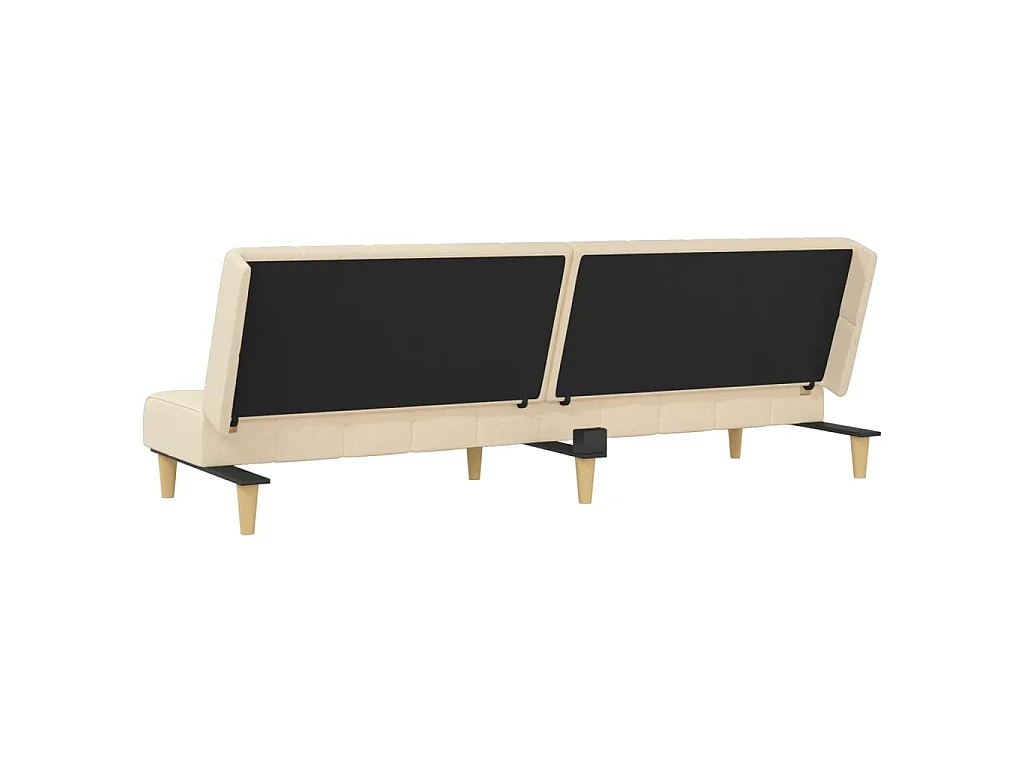 Canapé convertible clic-clac 2 places en tissu crème