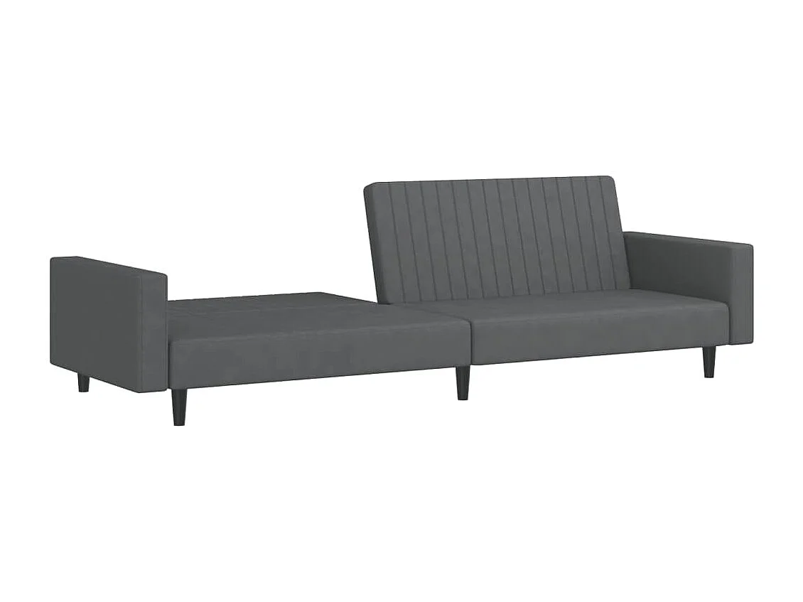 Schlafsofa 2-Sitzer Dunkelgrau Samt