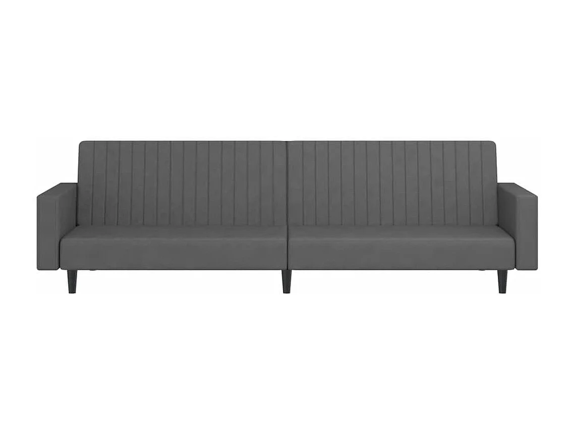 Schlafsofa 2-Sitzer Dunkelgrau Samt