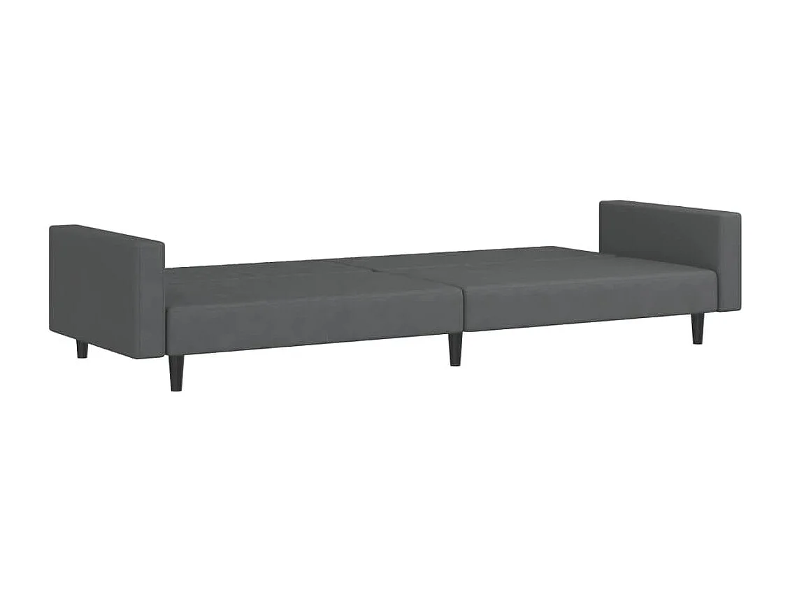 Schlafsofa 2-Sitzer Dunkelgrau Samt