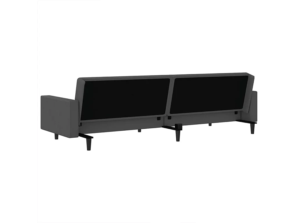 Schlafsofa 2-Sitzer Dunkelgrau Samt