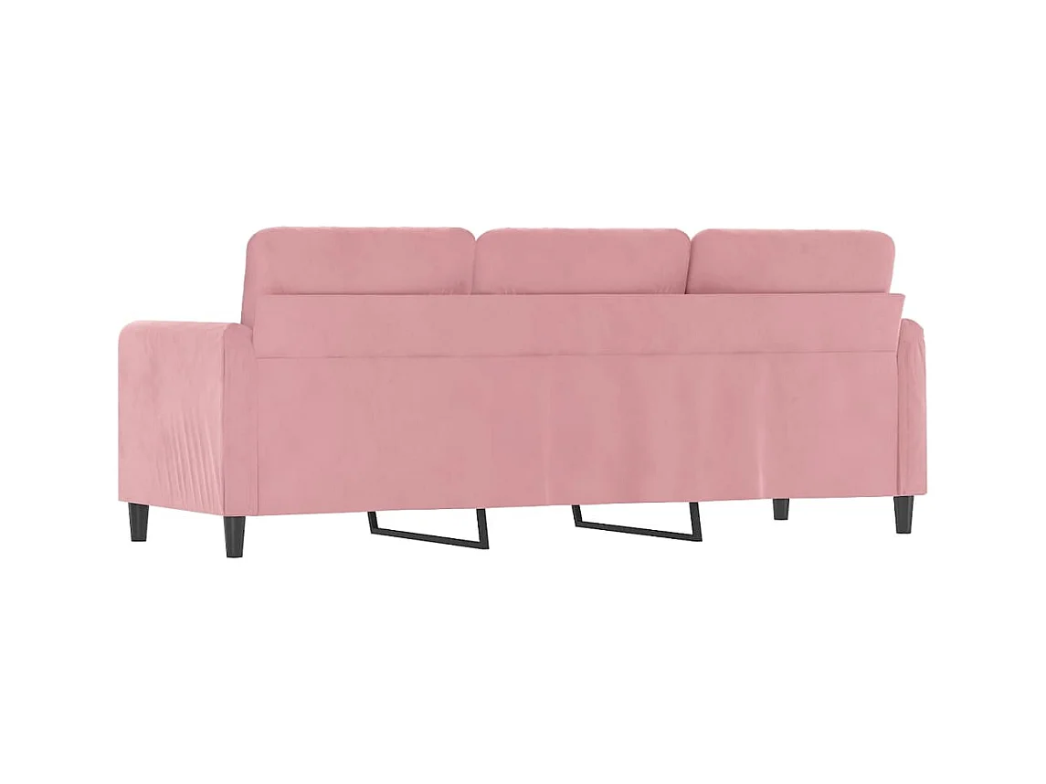 Sofá de 3 plazas terciopelo rosa 180 cm