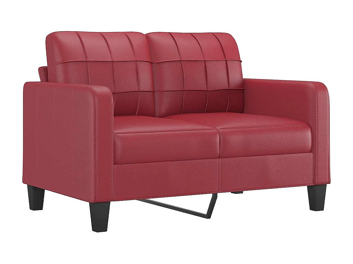 Tweezitsbank 120 cm kunstleer wijnrood