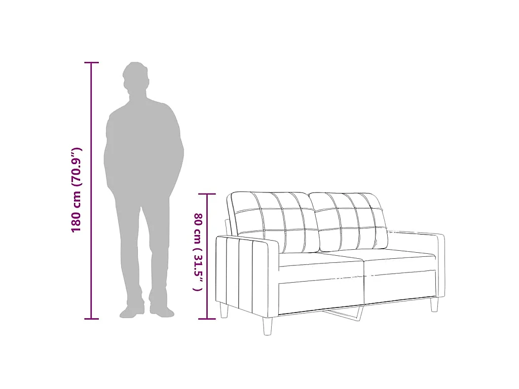 2-Sitzer-Sofa Weinrot 120 cm Kunstleder