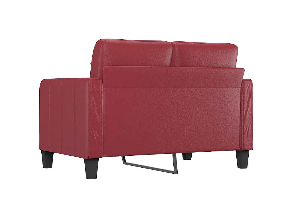 Canapé à 2 places Rouge bordeaux 120 cm Similicuir