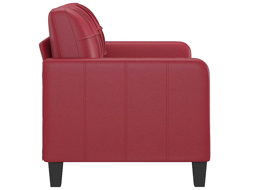 Canapé à 2 places Rouge bordeaux 120 cm Similicuir