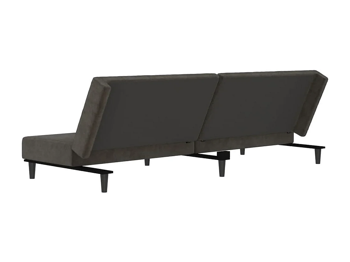 Schlafsofa 2-Sitzer Dunkelgrau Samt