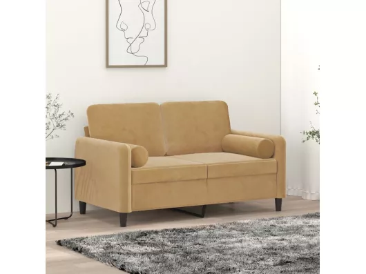 Kauf Unique 2-Sitzer-Sofa mit Zierkissen Braun 120 cm Samt